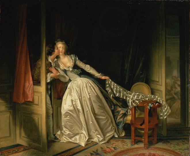 Jean-Honoré Fragonard, Le baiser à la dérobée, 1788