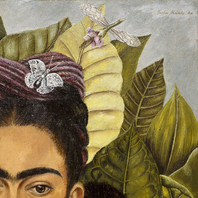 Zoom Sur Autoportrait Au Collier D pines Et Colibri De Frida Kahlo Zoom Sur Autoportrait Au Collier D pines Et Colibri De Frida Kahlo