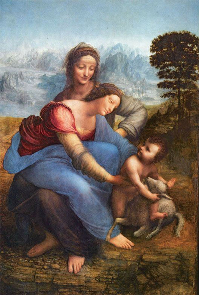 L'enfant Jésus et Sainte Anne de Léonard de Vinci