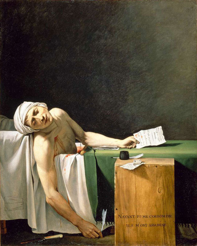 Jacques Louis David, La Mort de Marat, 1793, Musées royaux des Beaux-Arts de Belgique