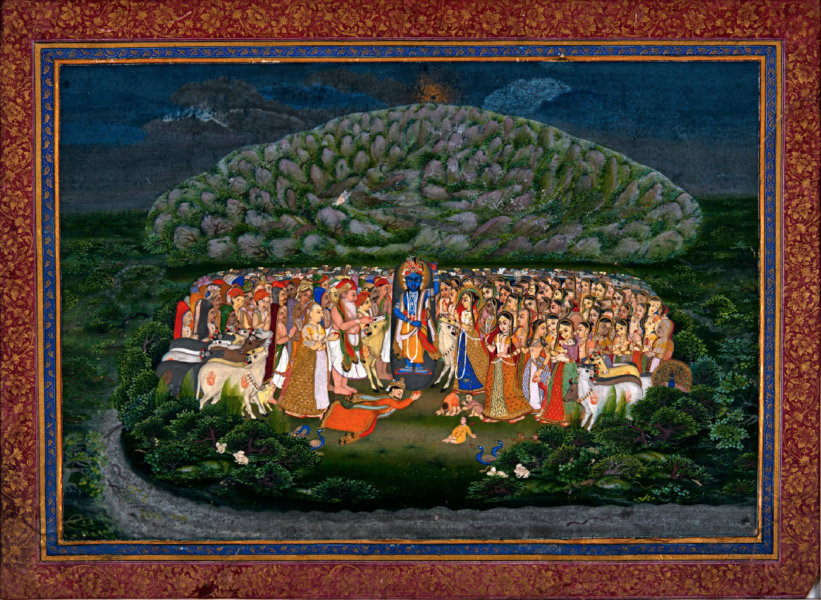 Krishna soulève le mont Govardhana