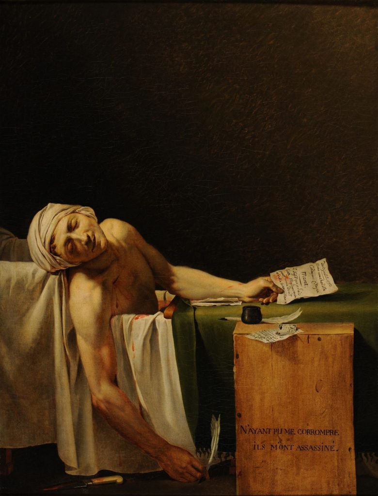 "La mort de Marat" de Jacques-Louis David