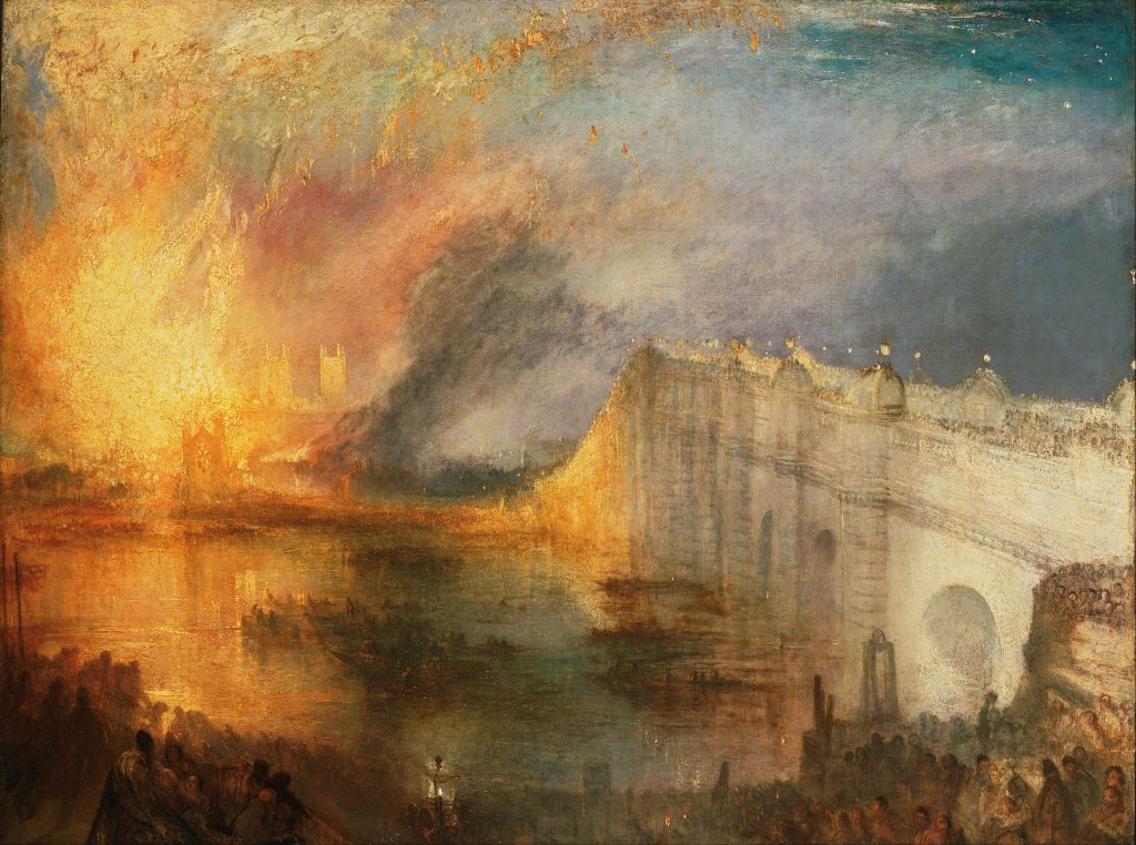 L'incendie de la chambre des lords et des communes, William Turner, 1835