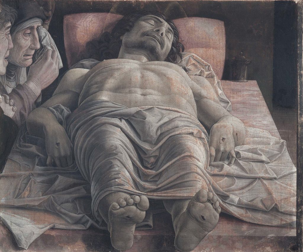 "La lamentation sur le christ mort" par Andrea Mantegna, en 1480