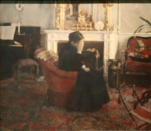 "En écoutant Schumann, de Fernand Khnopff, 1883