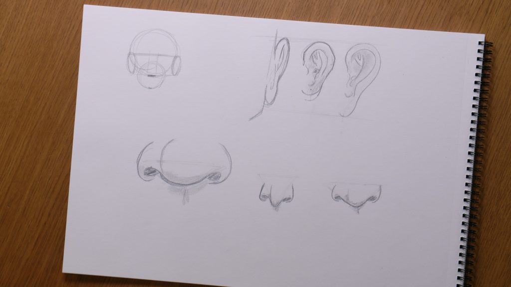 Dessiner un nez, une oreille