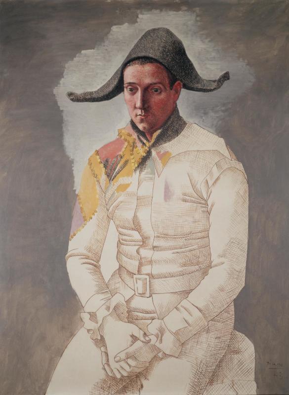 L'arlequin assis de Pablo Picasso, 1923