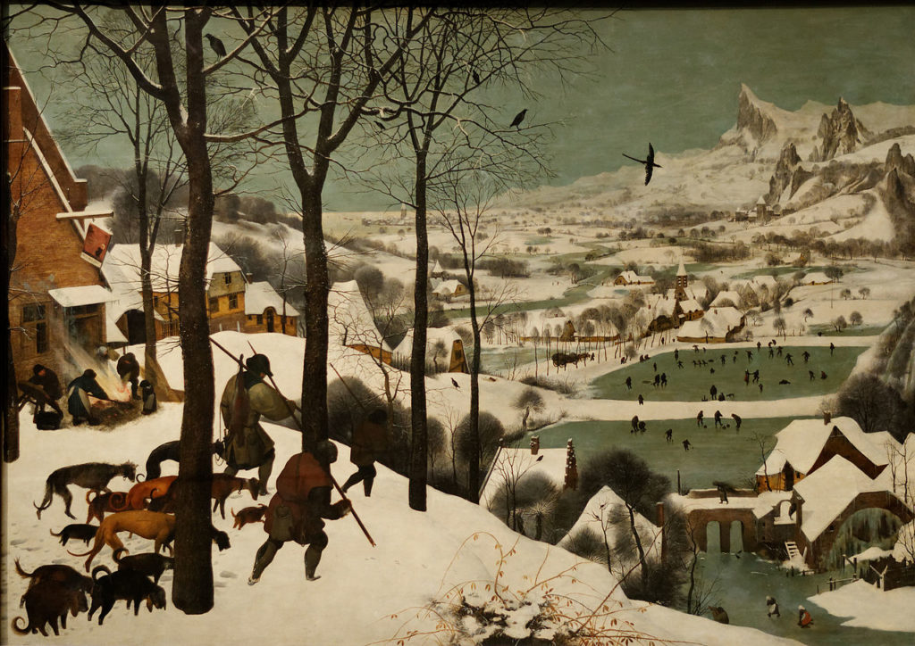 Tableau Chasseurs dans la neige
