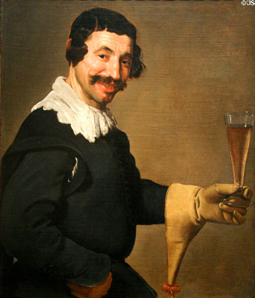 Homme tenant un verre à la main, copie au musée de Toledo (Ohio)
