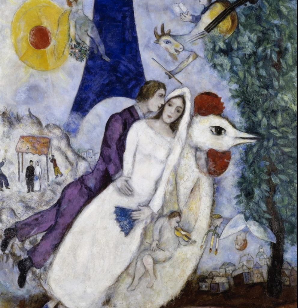 
Les Mariés de la tour Eiffel Marc Chagall 
@Within The Frame Les Amoureux.