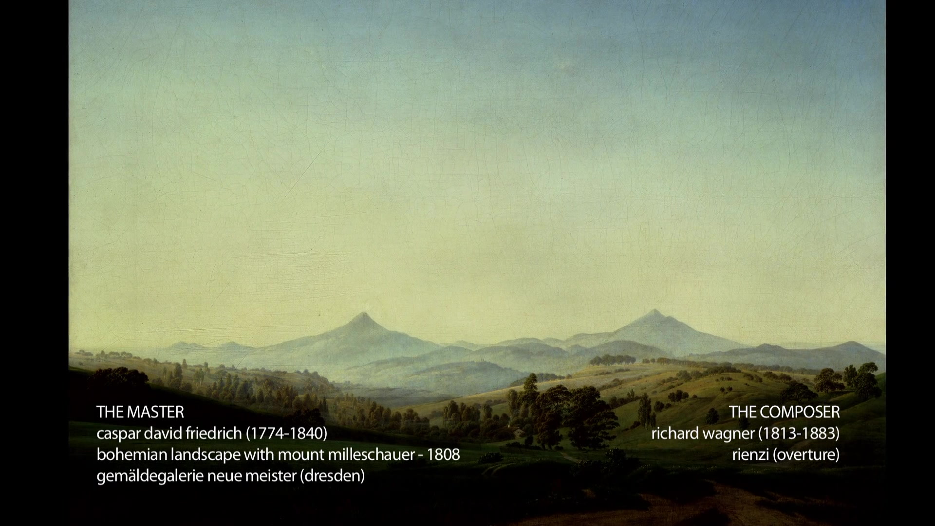 Caspar David Friedrich & Wagner - Bohemian landscape with mount milleschauer