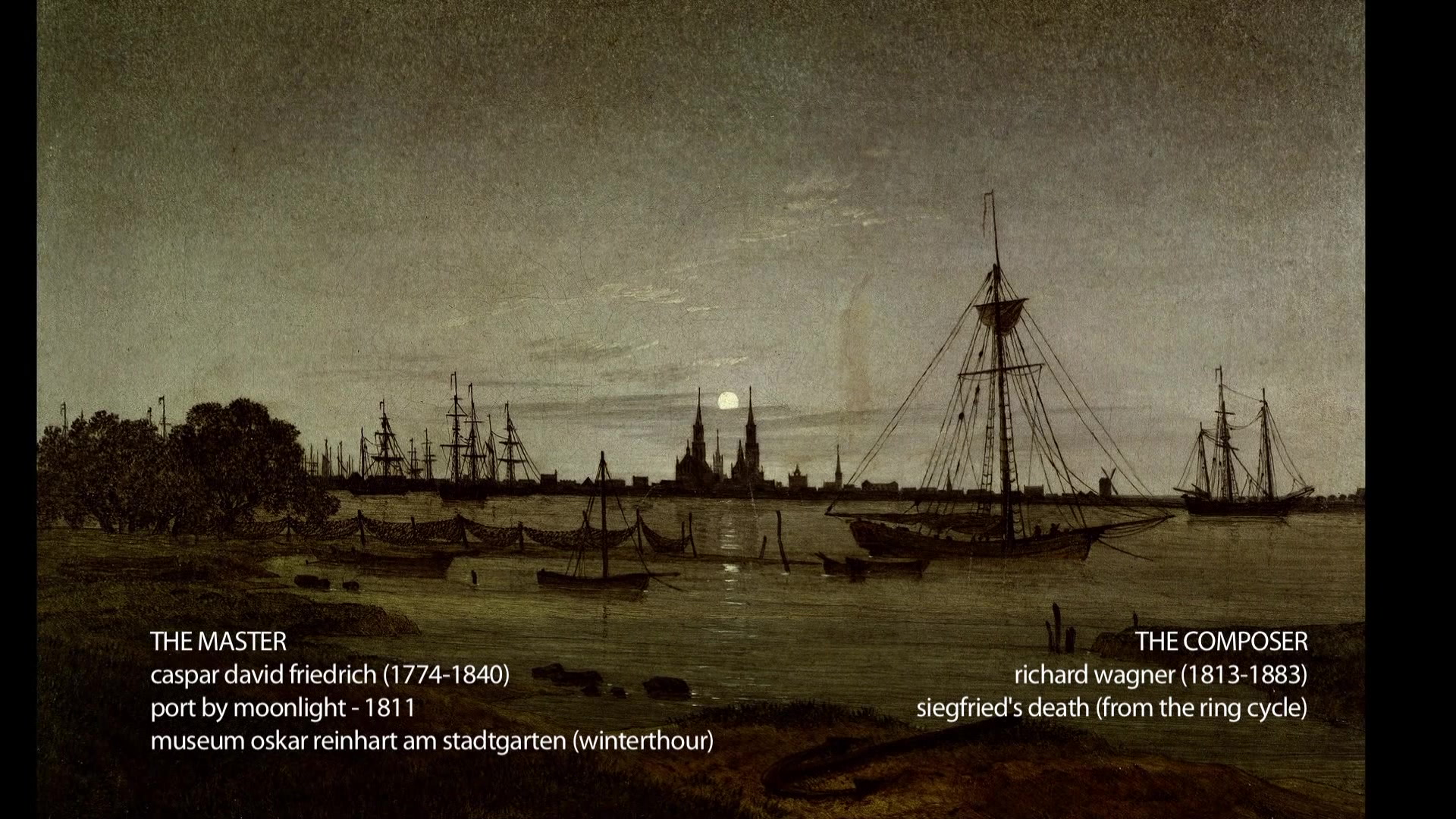 Caspar David Friedrich & Wagner - Port by moonlight