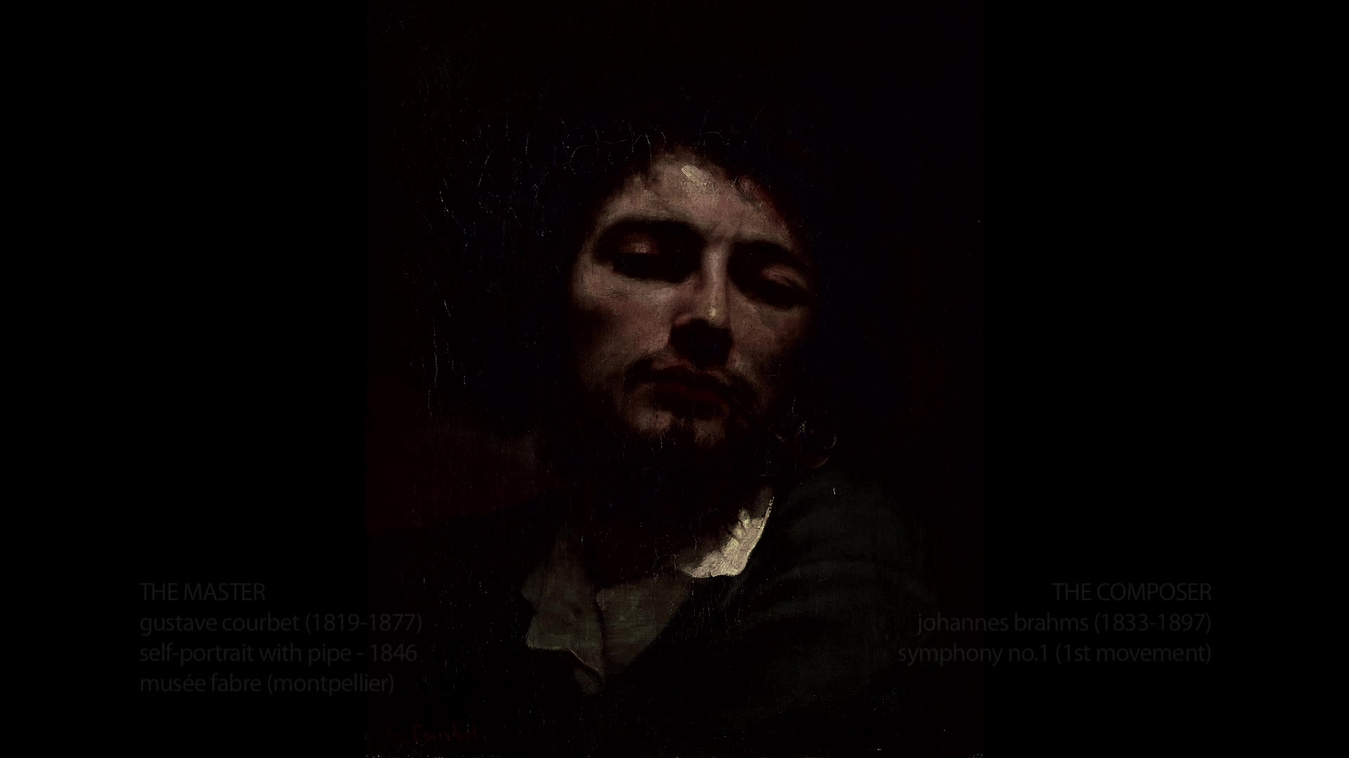 Gustave Courbet & Brahms - Self portrait with Pipe