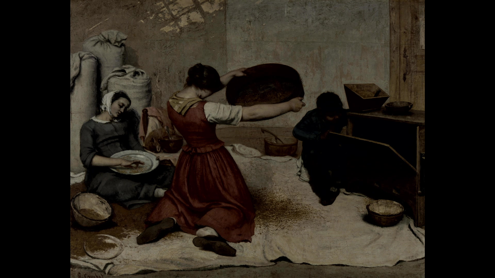 Gustave Courbet & Brahms - The Grain Sifters