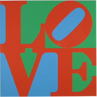 LOve blue green and orange by Robert Indiana 