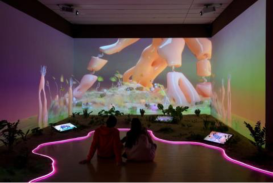 Vue de l’exposition Echos du passé, promesses du futur au macLYON