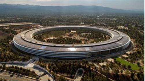 Vu sur Apple Park situé dans la Silicon Valley