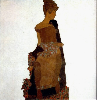 Egon Schiele, Portrait de Gerti Schiele, 1909, huile et peinture metallique sur toile, 139,5 x 140,5 cm, New York, Moma