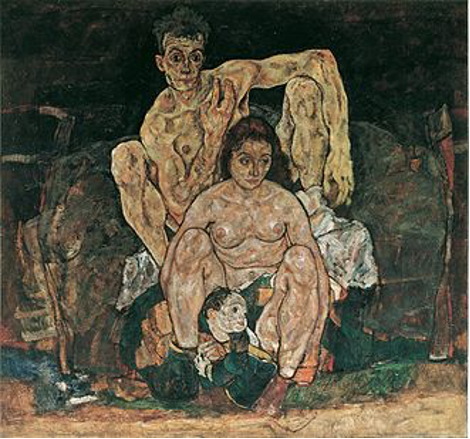Egon Schiele, La Famille, 1918, huile sur toile, 152,5 x 162,5 cm, Vienne, Palais du Belvédère