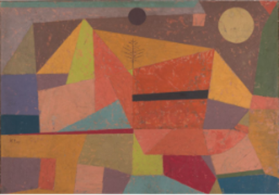 Paul Klee, Paysage de montagne joyeux, 1929, huile sur panneau, 43,9 x 63,1 cm, Yale University Art Gallery