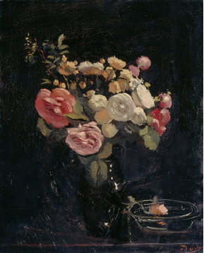 André Derain, Roses sur fond noir, 1932, huile sur toile, 73 x 81 cm, Paris, musée de l’Orangerie