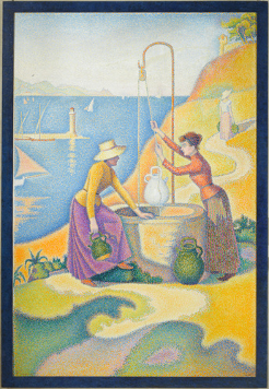Tableau représentant deux femmes auprès d'un puit