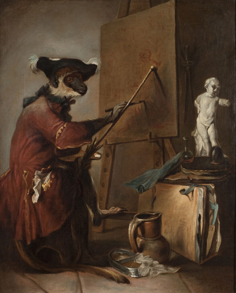 Jean-Baptiste Siméon Chardin, « Le Singe peintre », Vers 1740 - Musée du Louvre, Département des Peintures © Musée du Louvre, Dist. GrandPalaisRmn / Angèle Dequier 