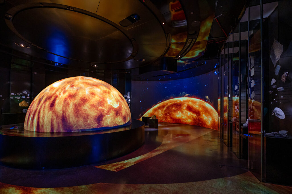 Depiction of the sun in the museum gallery.  Abu Dhabi Natural History Museum
