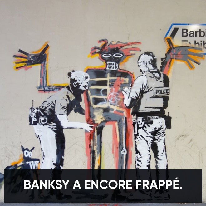 Banksy a encore frappé.