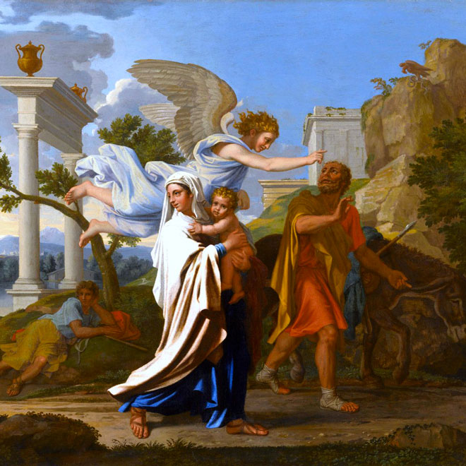 La Fuite en Égypte de Nicolas Poussin.